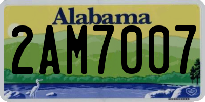 AL license plate 2AM7007