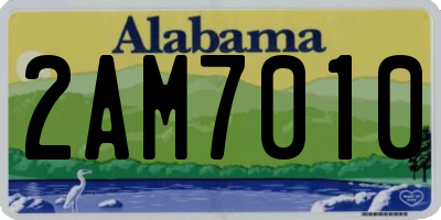 AL license plate 2AM7010