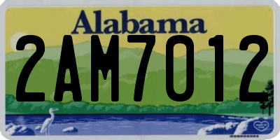 AL license plate 2AM7012