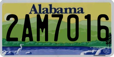 AL license plate 2AM7016