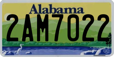 AL license plate 2AM7022