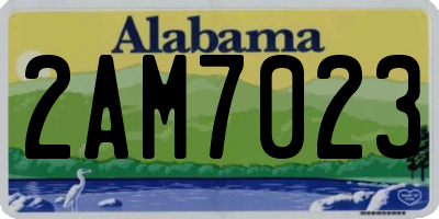 AL license plate 2AM7023