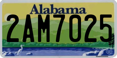 AL license plate 2AM7025