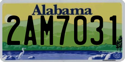 AL license plate 2AM7031