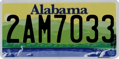 AL license plate 2AM7033