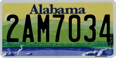 AL license plate 2AM7034