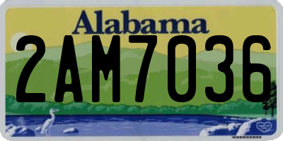 AL license plate 2AM7036