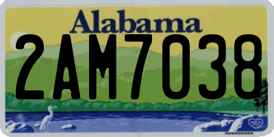 AL license plate 2AM7038