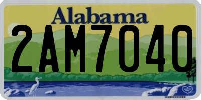 AL license plate 2AM7040