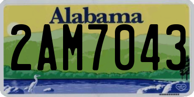 AL license plate 2AM7043