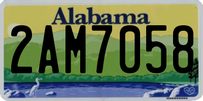 AL license plate 2AM7058
