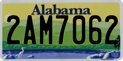 AL license plate 2AM7062