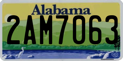 AL license plate 2AM7063