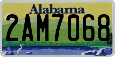 AL license plate 2AM7068