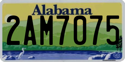 AL license plate 2AM7075