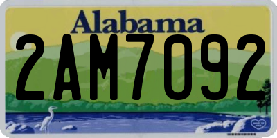 AL license plate 2AM7092