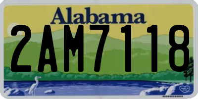 AL license plate 2AM7118