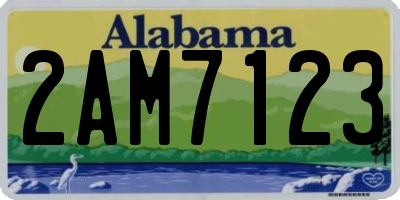 AL license plate 2AM7123