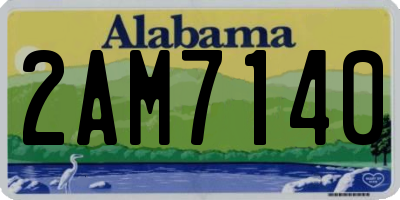 AL license plate 2AM7140