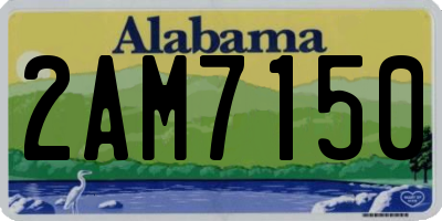 AL license plate 2AM7150