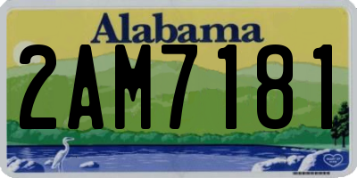 AL license plate 2AM7181