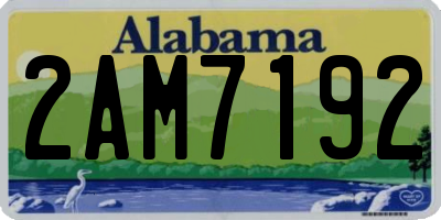 AL license plate 2AM7192