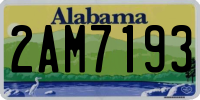 AL license plate 2AM7193