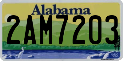 AL license plate 2AM7203