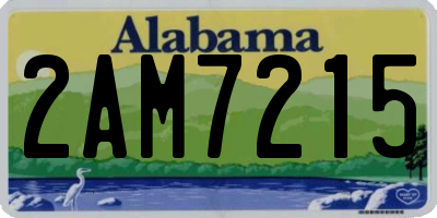 AL license plate 2AM7215