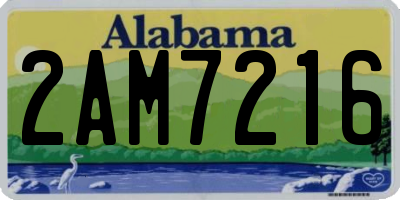 AL license plate 2AM7216