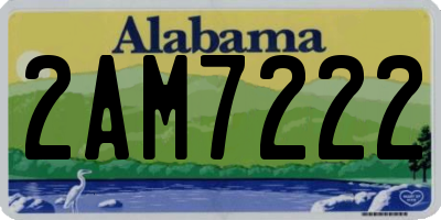 AL license plate 2AM7222
