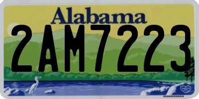 AL license plate 2AM7223