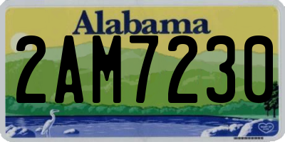 AL license plate 2AM7230
