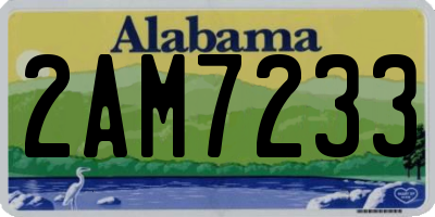 AL license plate 2AM7233