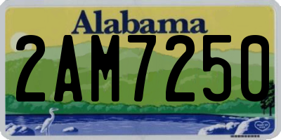 AL license plate 2AM7250