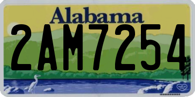 AL license plate 2AM7254