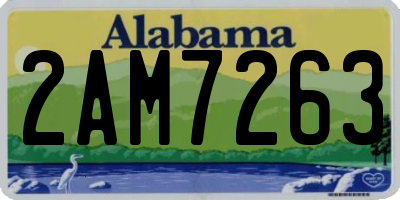 AL license plate 2AM7263