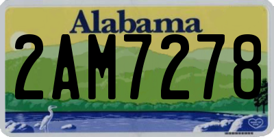AL license plate 2AM7278