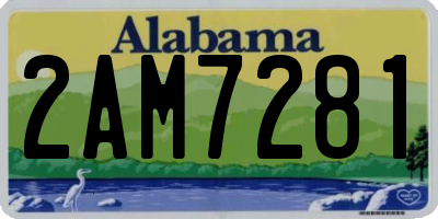 AL license plate 2AM7281