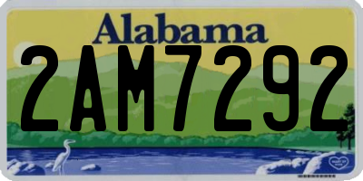 AL license plate 2AM7292