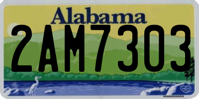 AL license plate 2AM7303