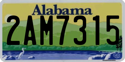 AL license plate 2AM7315