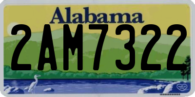 AL license plate 2AM7322