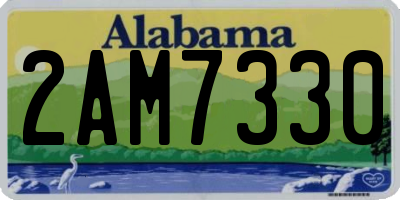 AL license plate 2AM7330