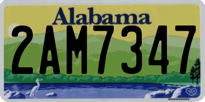 AL license plate 2AM7347