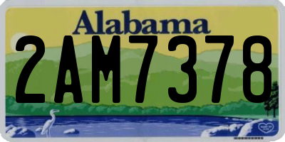 AL license plate 2AM7378