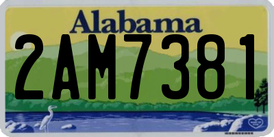 AL license plate 2AM7381