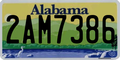AL license plate 2AM7386