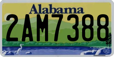 AL license plate 2AM7388