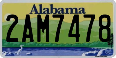 AL license plate 2AM7478